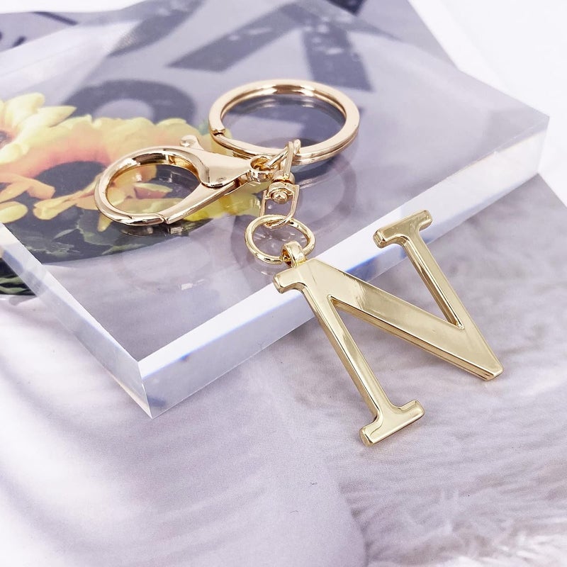 LAXPICOL Gold Letter A-Z Keychain for Women Bag Charms Purse Charms For Handbags Metal Alphabet Initial Letter Keychain - Image 2